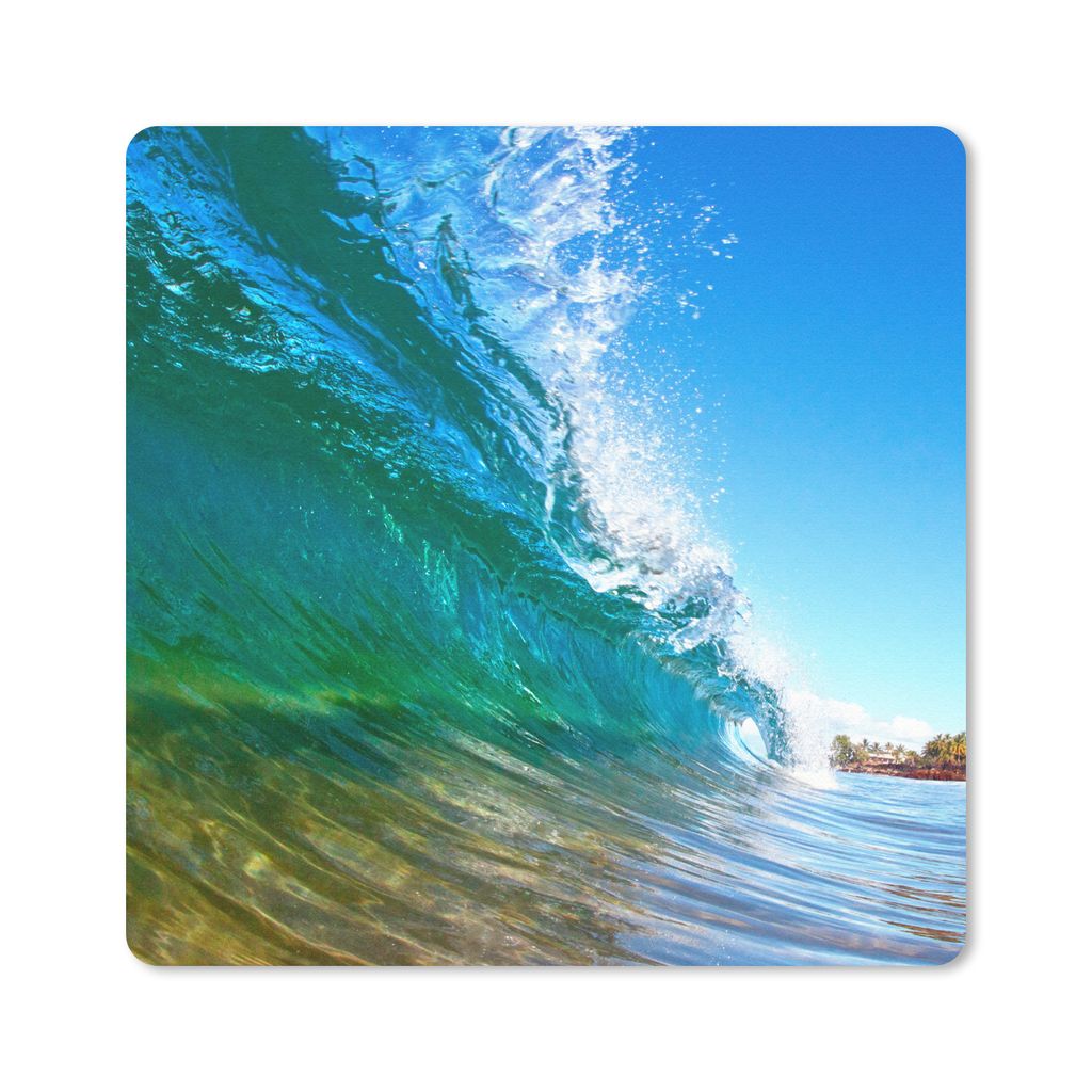 MuchoWow Mauspad Mousepad Nahaufnahme einer Welle, die sich vor der Küste von Hawaii bricht 20x20 cm - Mousepads - Maus Mat - Pad - Mausunterlag...