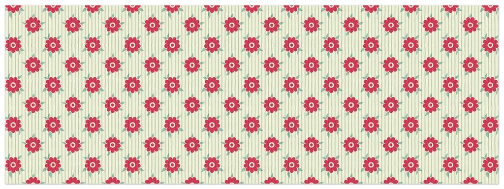 Wallario Duschmatte Antirutschmatte Badmatte Fußmatte Muster mit Blüten und Blättern, Größe ca. 180 x 65 cm