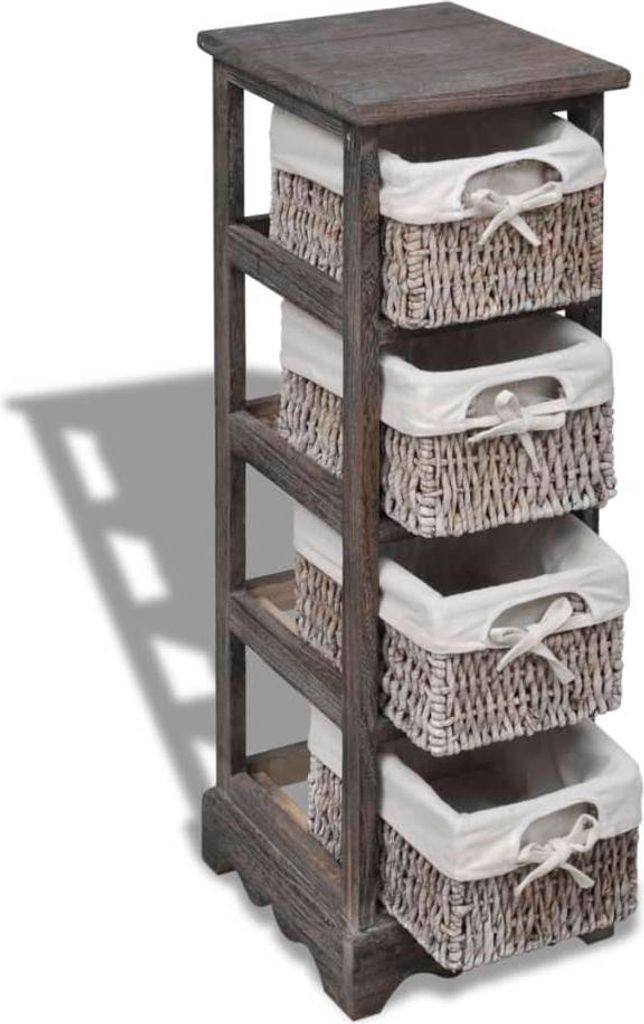 "SALE 2026"Kommoden - Braun Korbregal Holz mit 4 Körben Braun Stabli Möbel5754831