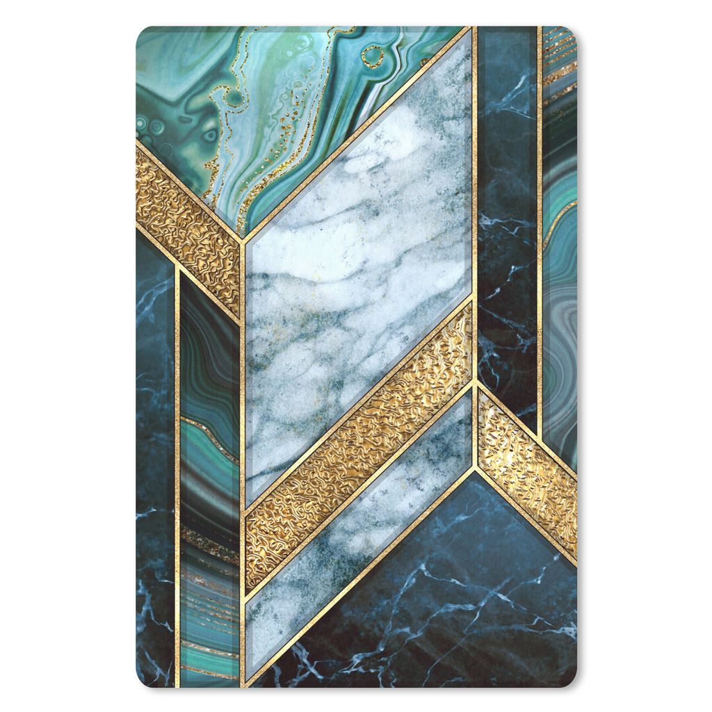 MuchoWow Mauspad Mousepad Marmor - Mosaik - Gold 18x27 cm - Mousepads - Maus Mat - Pad - Mausunterlage