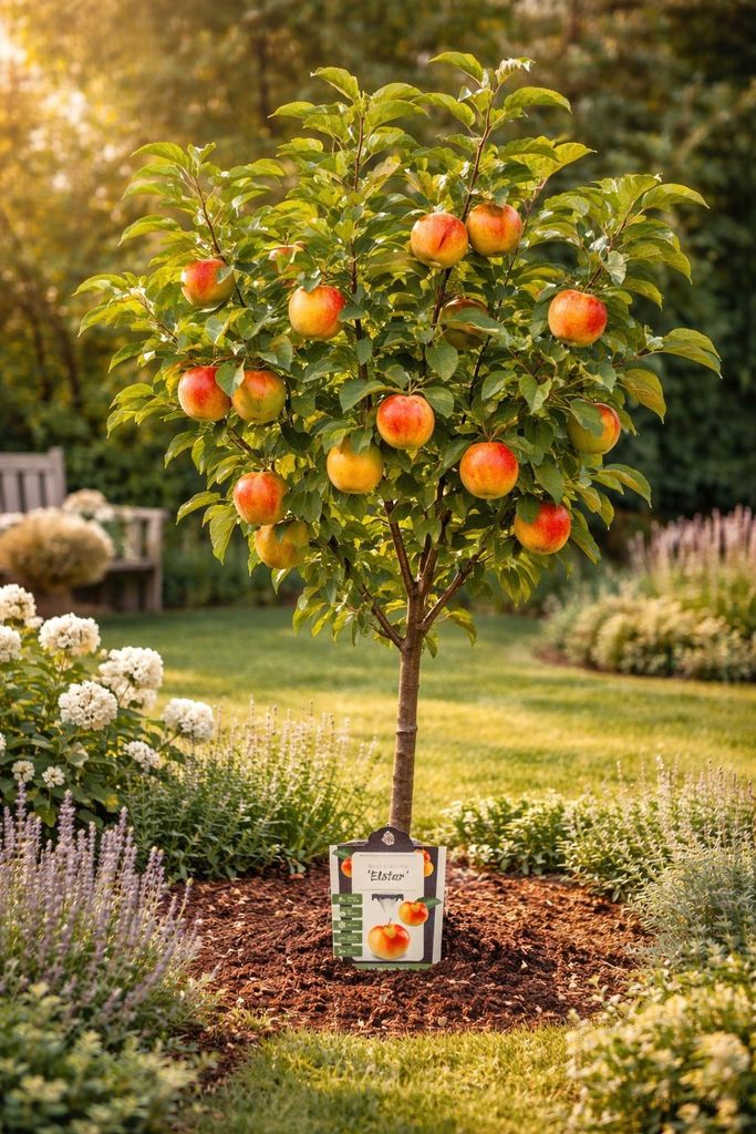 Apfelbaum Elstar 100–120 cm Halbstamm im Topf – Malus domestica – Topfgewachsen – ertragreiche Obstpflanze für Garten & Terrasse