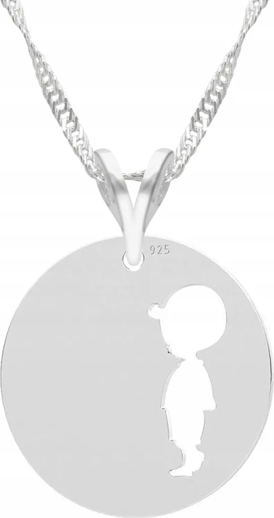 Collana d'argento con stemma del ragazzo Famiglia giovane ARGENTO 925