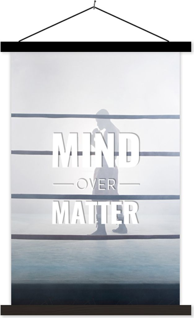 MuchoWow Textilposter Geist über Materie" - Sprichwörter - Zitate 40x60 cm mit schwarzem Rahmen - Wanddekorationen
