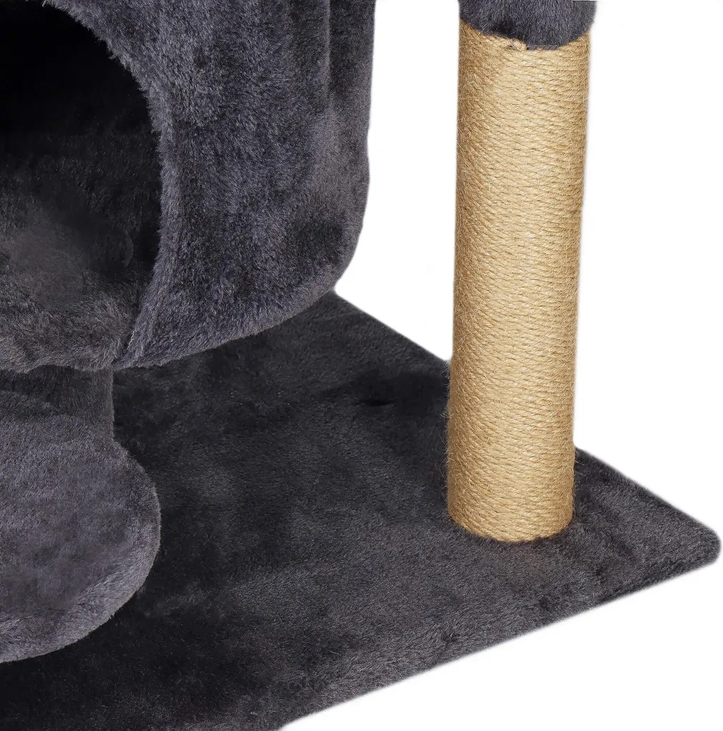 Arbre à chat compact Springos pour appartement avec maisonnette et sisal