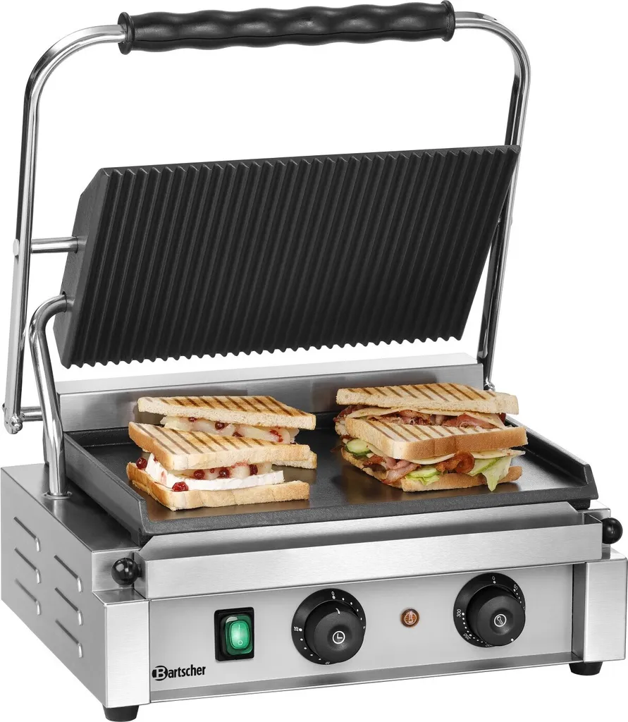 Grill à contact Bartscher Panini-T 1GR pour une cuisson rapide et saine