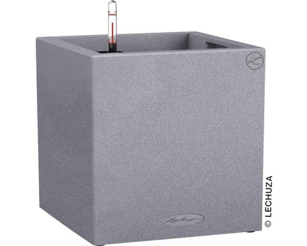 Lechuza Canto Stone plastový květináč 30x30x30 cm šedý Obrázek produktu 