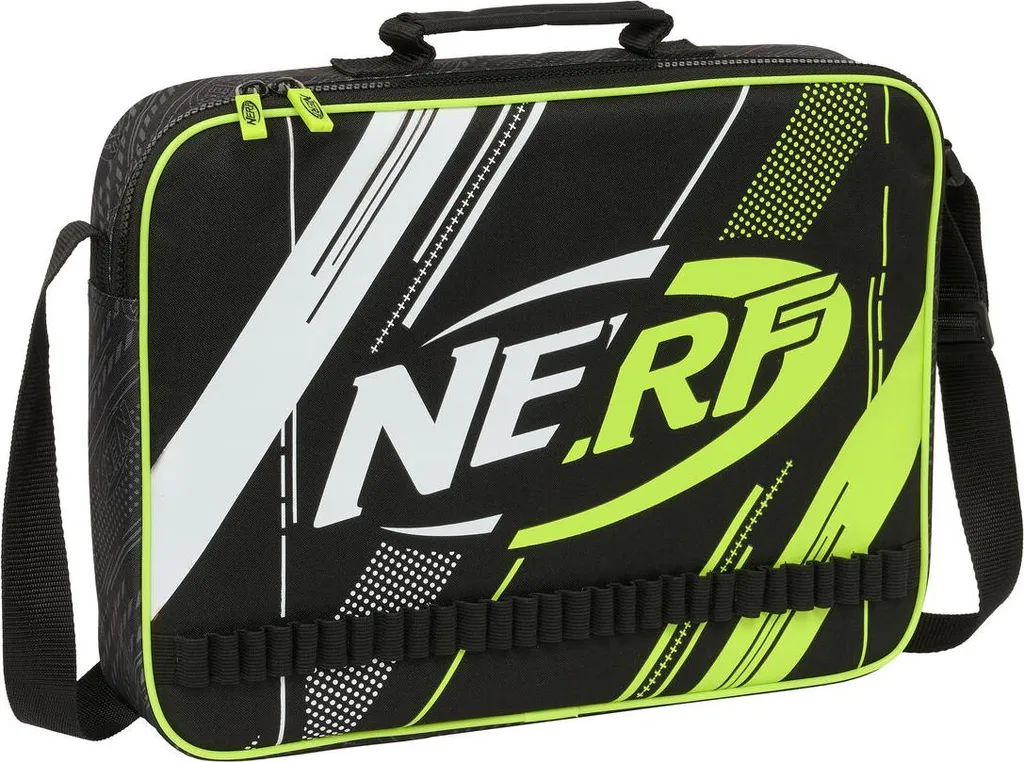 Zaino Nerf Get Ready Nero 38 cm - Zainetto Piatto Scuola e Tempo Libero