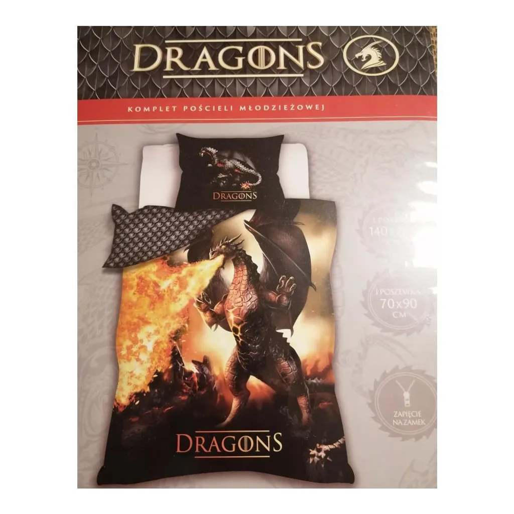 Faro Tekstylia Dragons 027 Biancheria da Letto 140x200 100% Cotone - 4