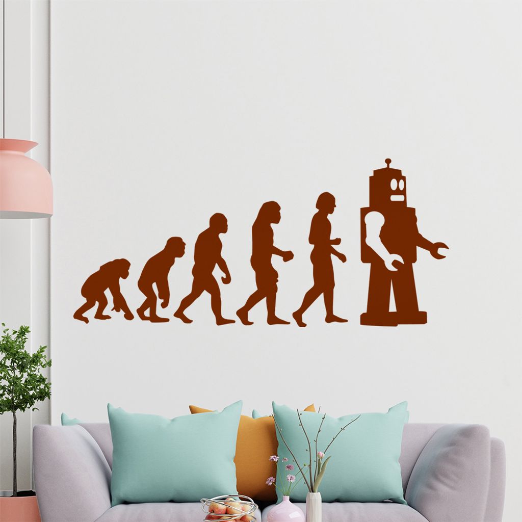 hauptsachebeklebt KIWISTAR Evolution - Roboter Maschinen Künstliche Intelligenz Wandtattoo in 6 Größen - Wandaufkleber Wall Sticker - Dekoration...
