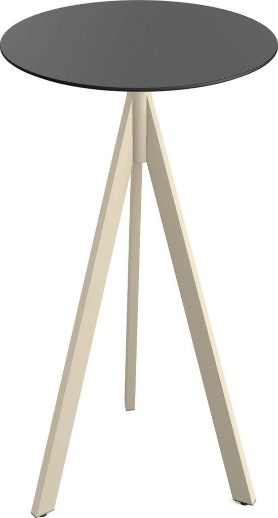 Infinity Tripod Stehtisch Sand frame + Schwarz HPL Ø70 cm Produktbild 