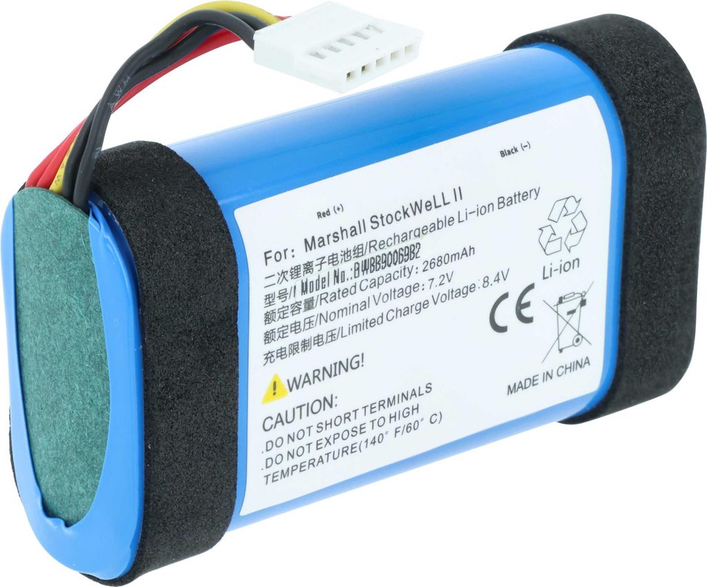 vhbw Akku kompatibel mit Marshall Stockwell II Lautsprecher Boxen Speaker (2680 mAh, 7,2 V, Li-Ion)