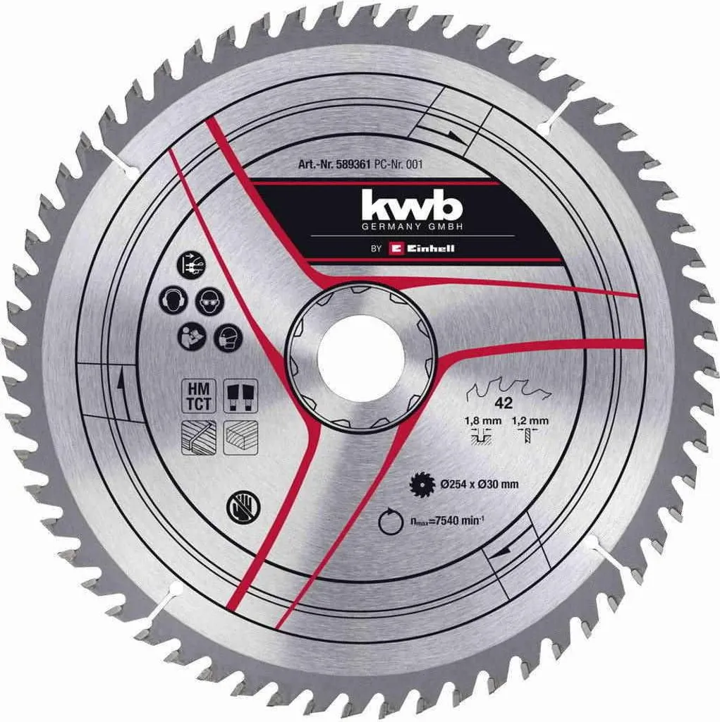 Lame anti-vibration kwb 254mm : fini les éclats sur vos coupes bois