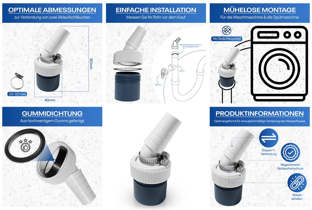 Waschmaschine Abfluss Adapter DN40  für den  Produktbild 6