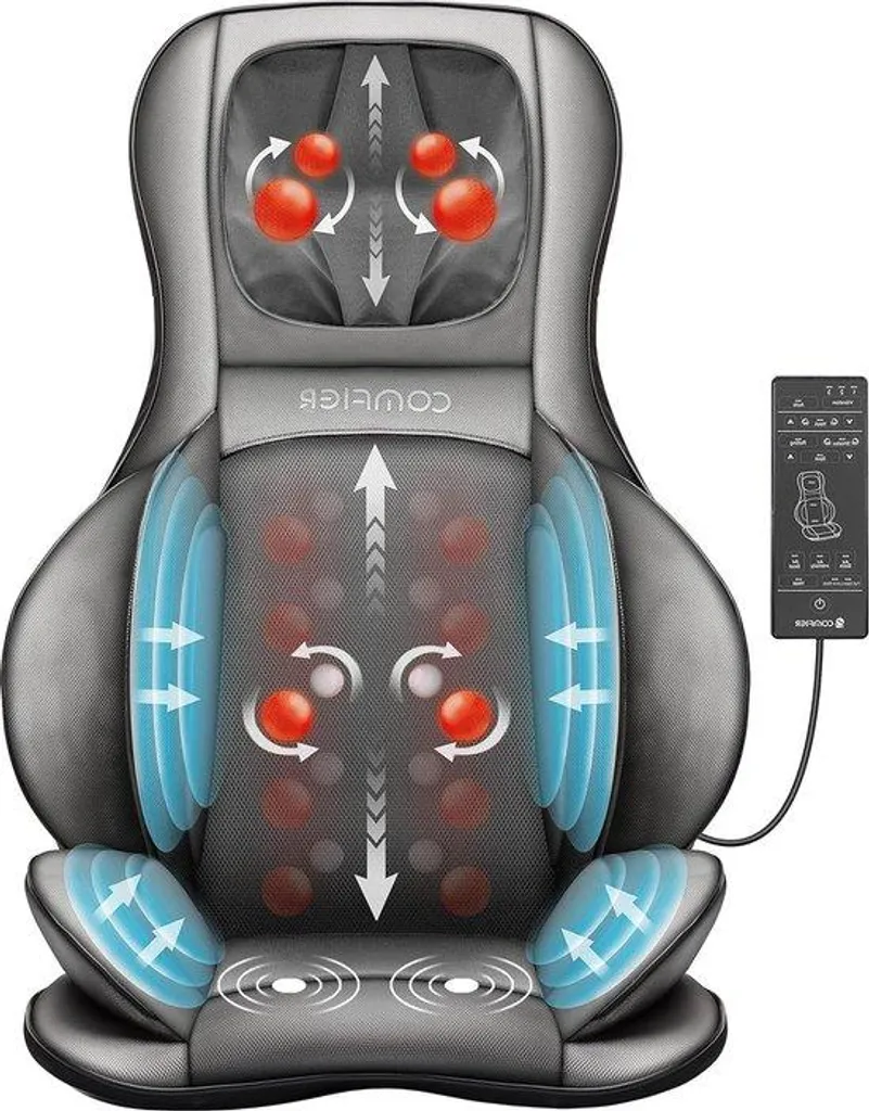 Coussin de massage pour nuque et dos avec fonction chauffante Shiatsu