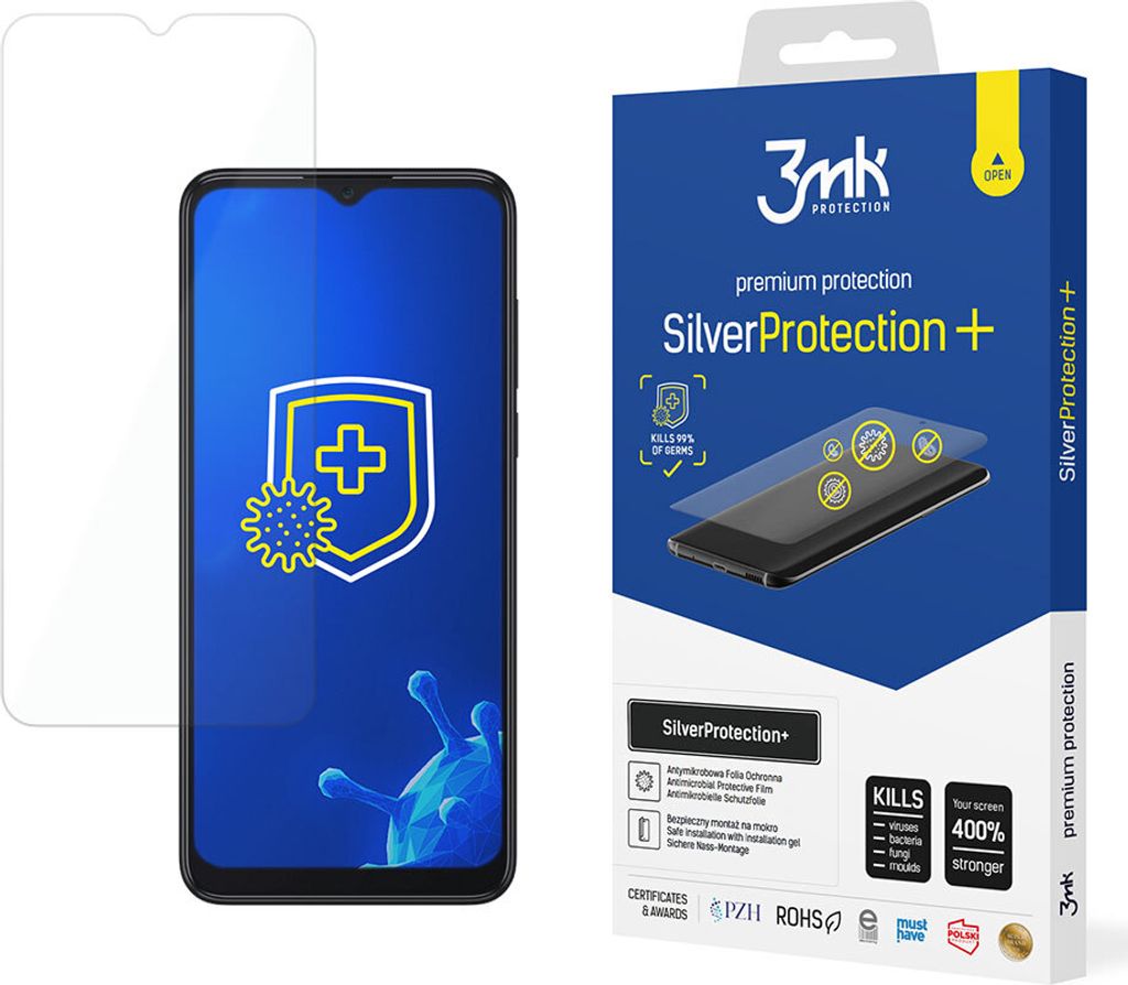 3mk Display Antimikrobielle Schutzfolie SilverProtection+ für TCL 306/306 Dual SIM 0,21mm Self-Heal