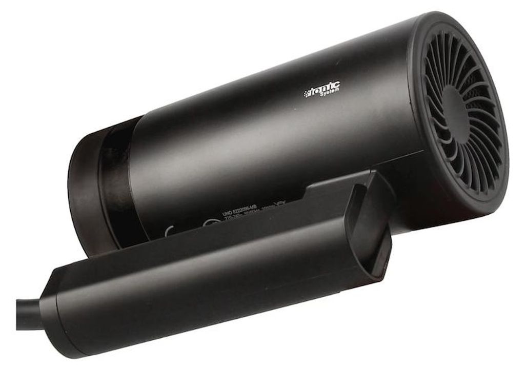 Faltbarer Haartrockner UNO 2000W in Mattschwarz für Hotels, 3 Geschwindigkeiten