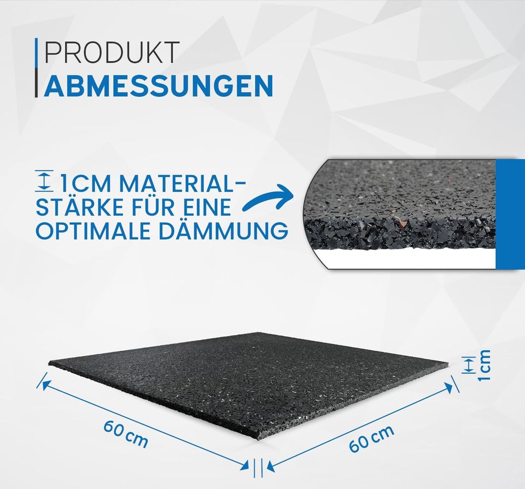 kör4u Premium Antivibrationsmatte 60x60x1cm, zuschneidbar, Produktbild 11