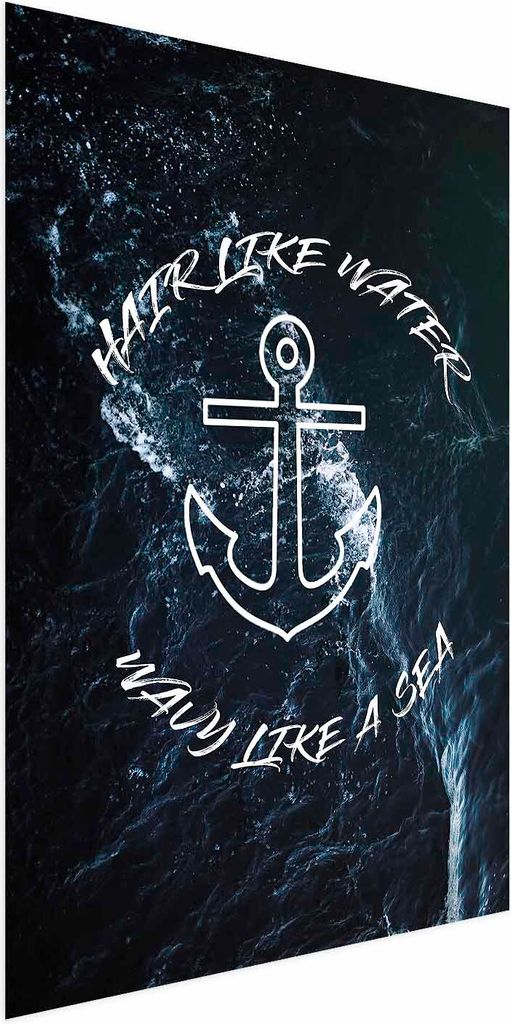 Posterpapier Poster - Hair Like Water, Wavy Like the Sea 40x60 cm Text m-C-0322-ao-a