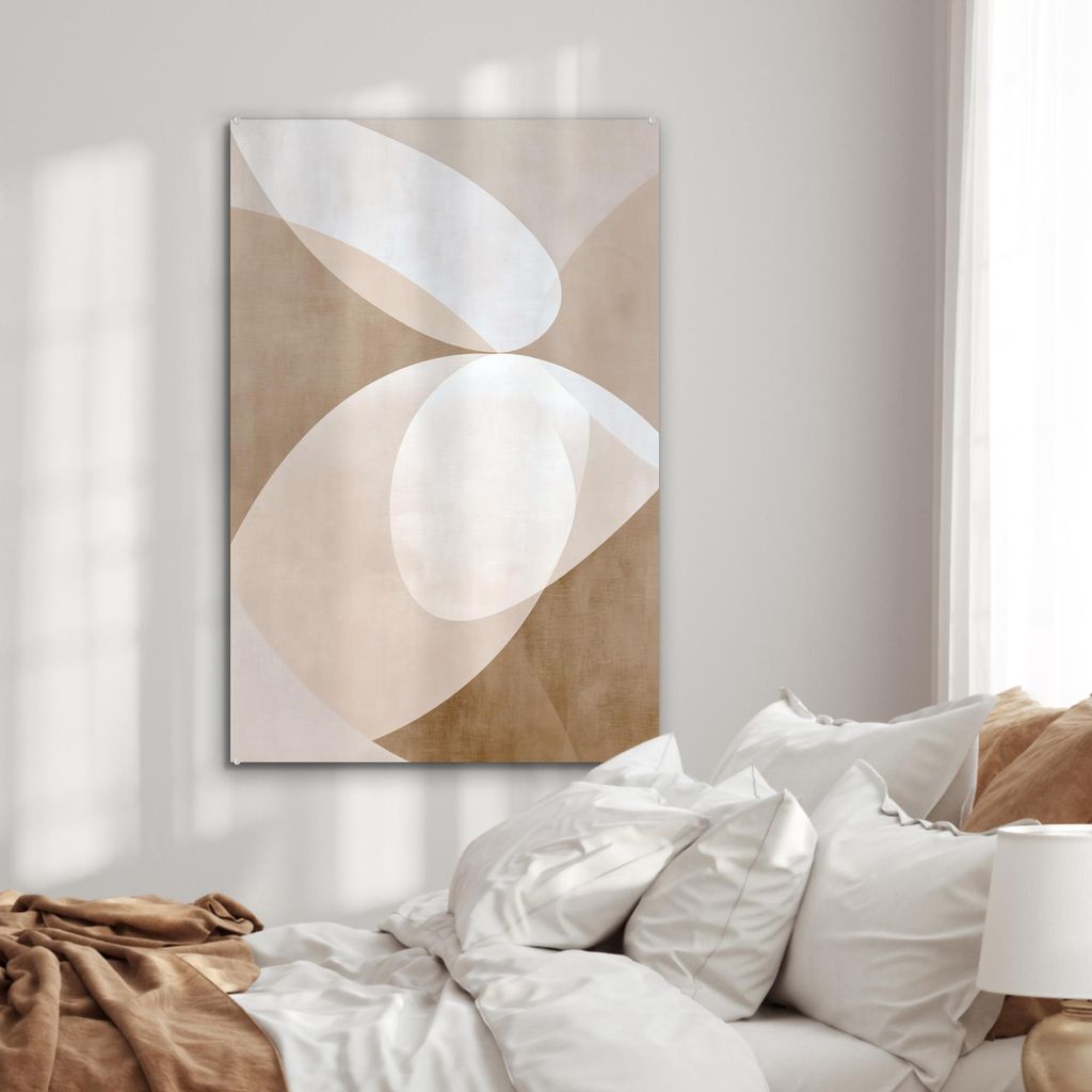 MuchoWow Glasbilder - Bilder auf Wandbild - Foto auf Glas Ovale Formen - Transparent - Weicher Übergang 80x120 cm Wanddekoration aus Glas - Acrylg...