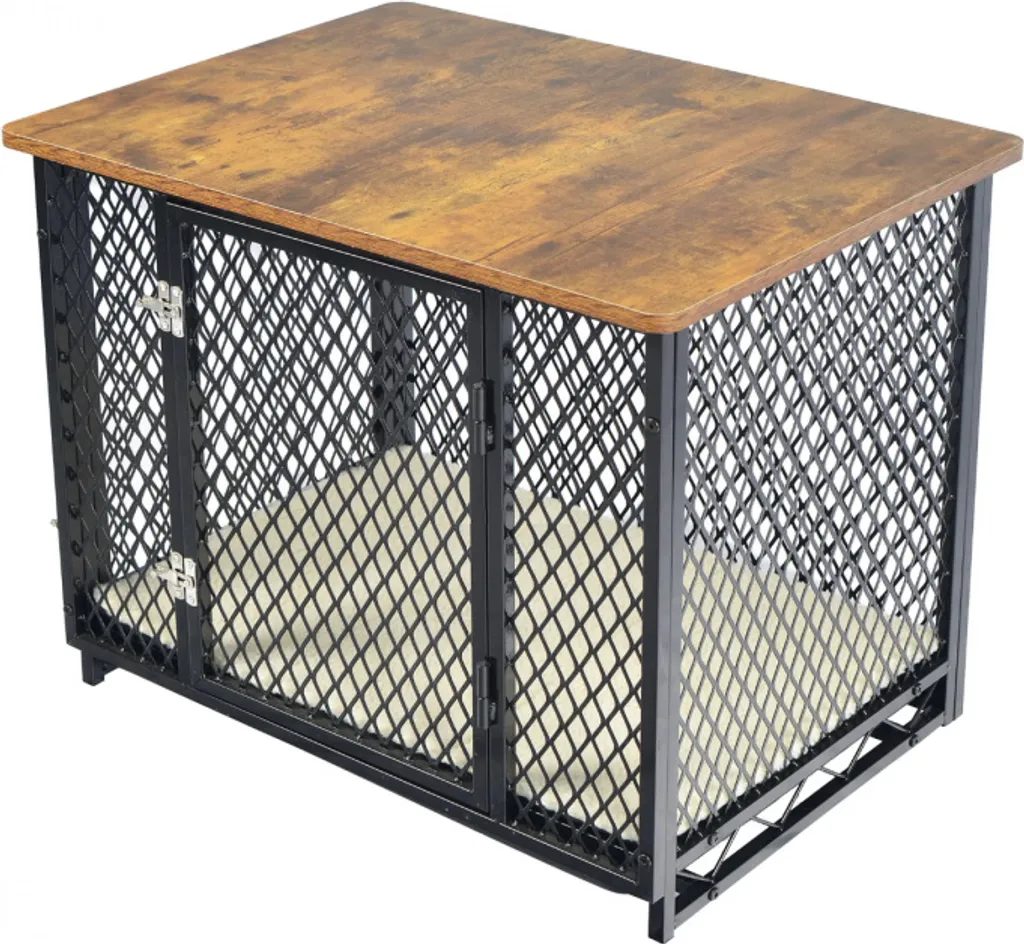 Cage Chien Topmast en Acier 69x51x60 cm - Double Porte et Nettoyage Facile