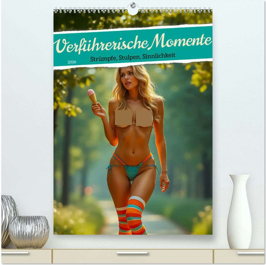 Verführerische Momente - Strümpfe, Stulpen, Sinnlichkeit (hochwertiger Premium Wandkalender 2026 DIN A2 hoch), Kunstdruck in Hochglanz