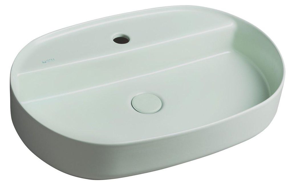 Isvea INFINITY OVAL Aufsatzwaschbecken, 60x40cm, grün Mint