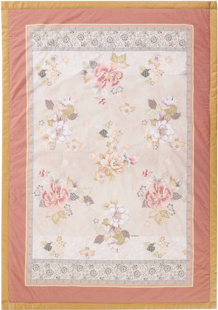 Bassetti Baumwoll-Plaid HANAMI Farbe BEIGE 41 Größe 135x190