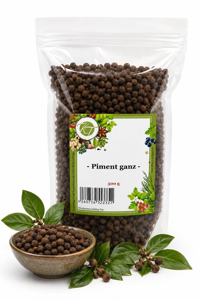 KT 500 g Piment ganz Nelkenpfeffer ganze Pimentkörner - 1A Produktbild  KI-generiertes Bild