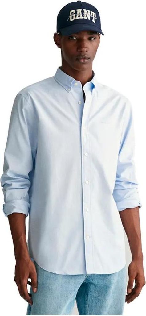 Gant Reg Pinpoint Oxford Langarmhemd Blau L Herren Blau L