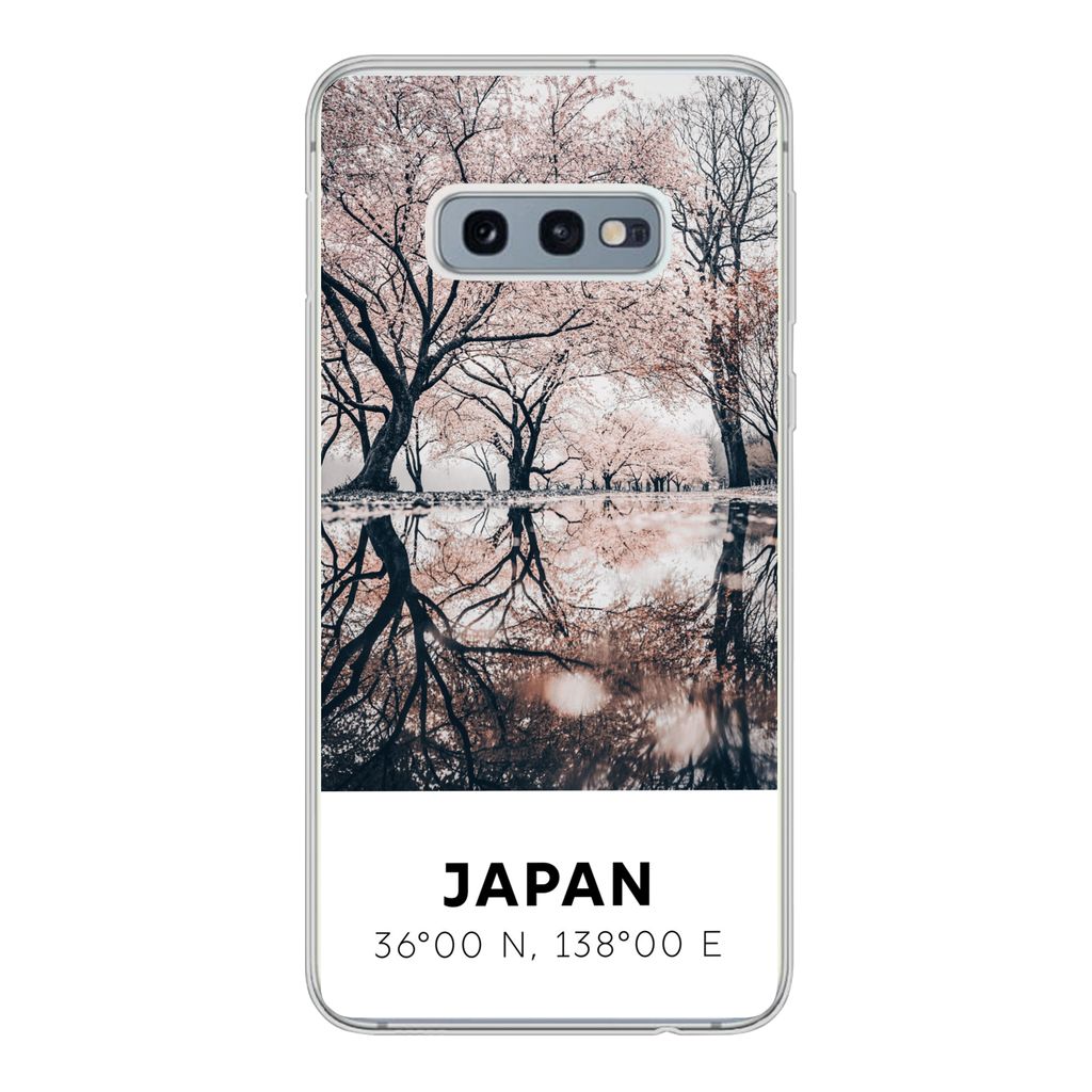 MuchoWow Handyhülle Schutzhülle Hülle für Samsung Galaxy S10e Japan - Sakura - Frühling - Rosa Silikon Softcase Handy Hülle - Handy