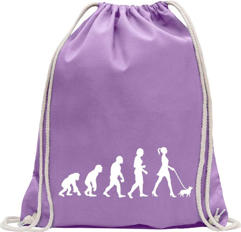Kiwistar - Turnbeutel - lavendel - Evolution It-Girl Trend & Style - Fun Rucksack Sport Beutel Gymsack Baumwolle mit Ziehgurt