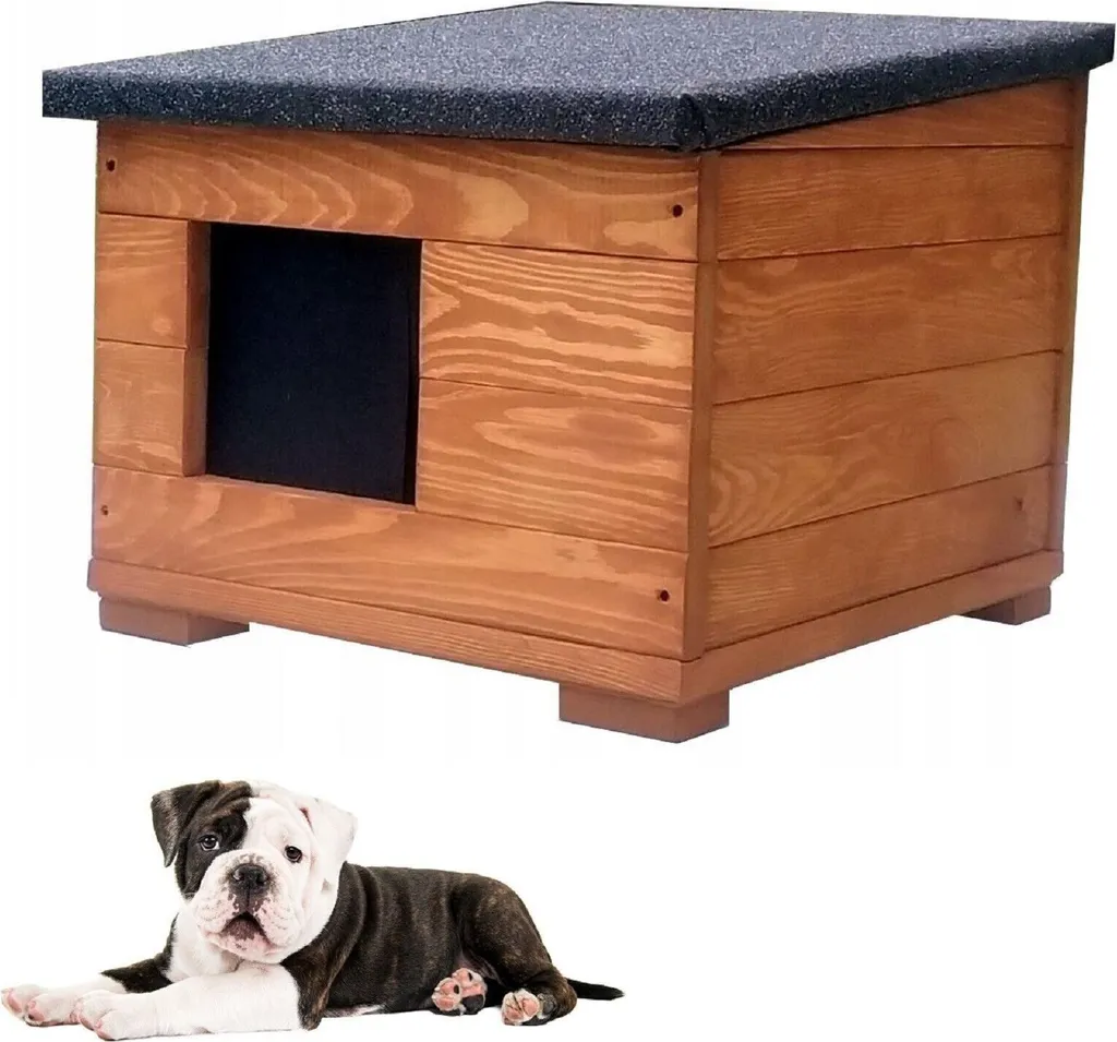 Niche en bois 10893 imperméable pour petit chien - Format compact 50cm