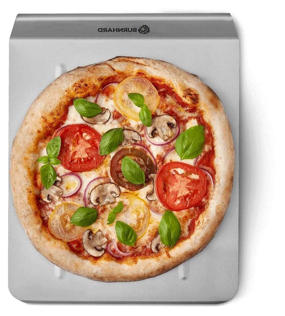 Edelstahl Pizzaschaufel – Robustes Design, Optimiert für Pizzasteine, Einhändige Nutzung, Geeignet für Ofen & Grill