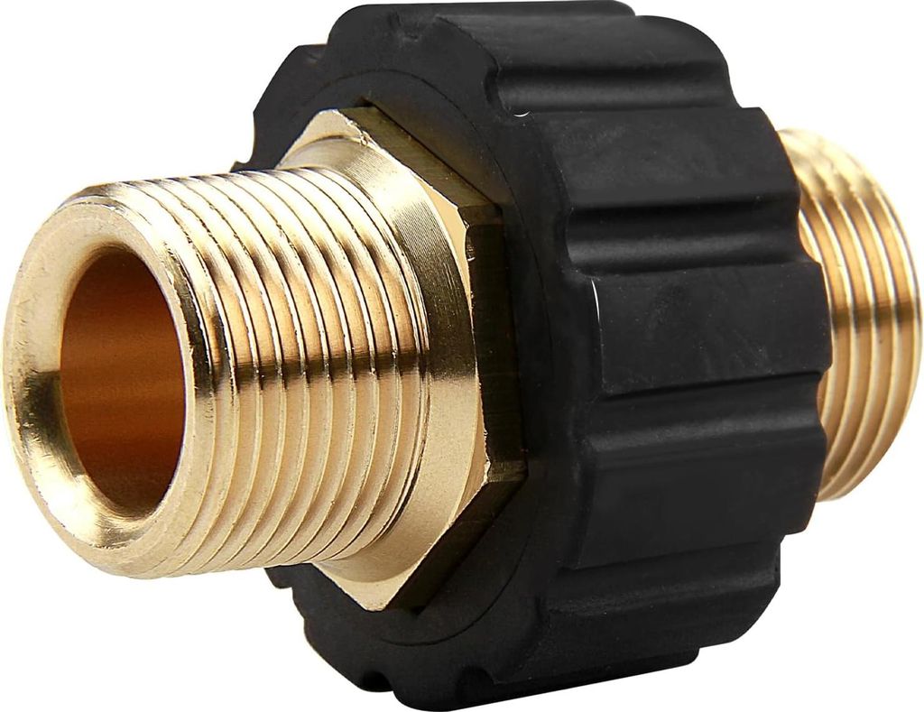 Schnellkupplungsadapter M22 x 15 metrisches Gewinde für Hochdruckreiniger - Messingkupplung mit 14 mm Innendurchmesser