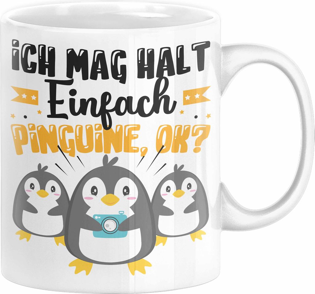 Pinguine Geschenk Tasse Mädchen Geschenkdiee Pinguin-Liebhaberin Ich Mag Halt Einfach Pinguine Ok (Weiß)