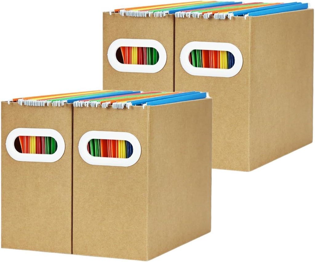 Organizer für A4-Dokumente Set 4-teilig Klappbar Braun