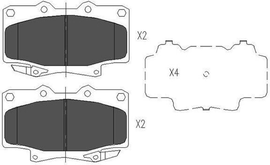 KAVO PARTS Bremsbeläge Satz Vorne Bremsklötze für TOYOTA LAND CRUISER 90 (J9) KBP-9043
