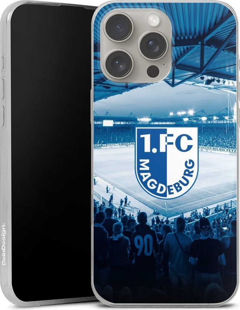 DeinDesign Slim Hülle für Apple iPhone 16 Pro Max Silikon Case Ultra Dünn Handyhülle Stadion 1. FC Magdeburg 1. FCM