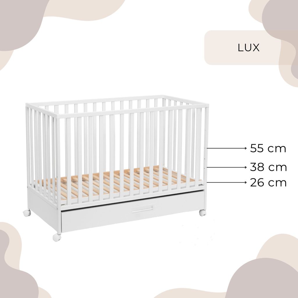 ATB MEBLE Detská Postieľka So Zásuvkou A Matracom, LUX Obrázok produktu 5