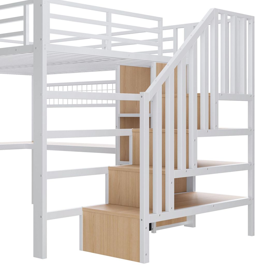 Flieks Etagenbett 140x200cm mit Schreibtisch, Kinderbett Produktbild 