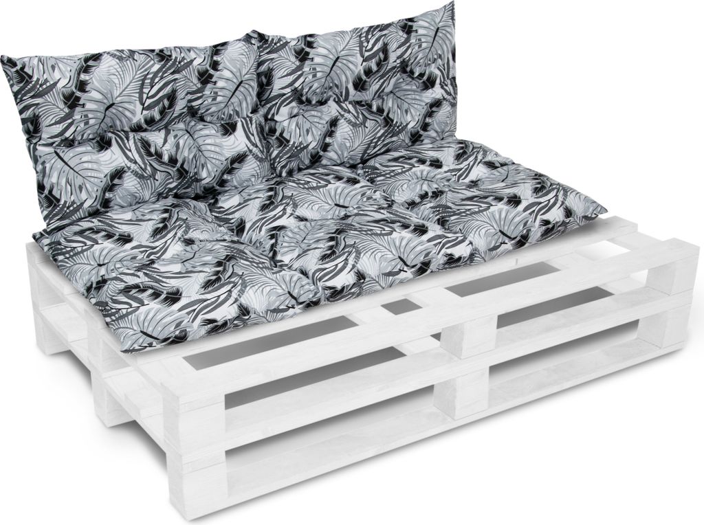 Amilian Palettenkissen SET Gartenkissen mit Rückenkissen Bankauflage Kissen Sitzpolster für Europaletten Sitzkissen: 60x120cm + 2 x40x60cm