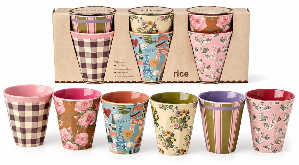 RICE Melamínové poháre Bon Vivant, sada 6 ks, 250 ml, bez Obrázok produktu 