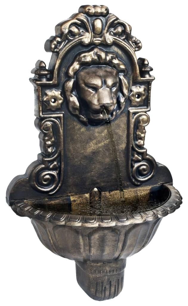 vidaXL Wandbrunnen Löwenkopf Design Bronze Produktbild 