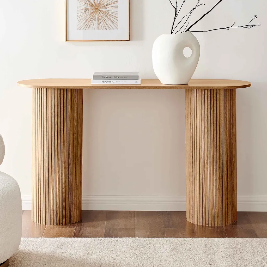 Console Compacte 120 cm Glina en Bois - Meuble Gain de Place Entrée