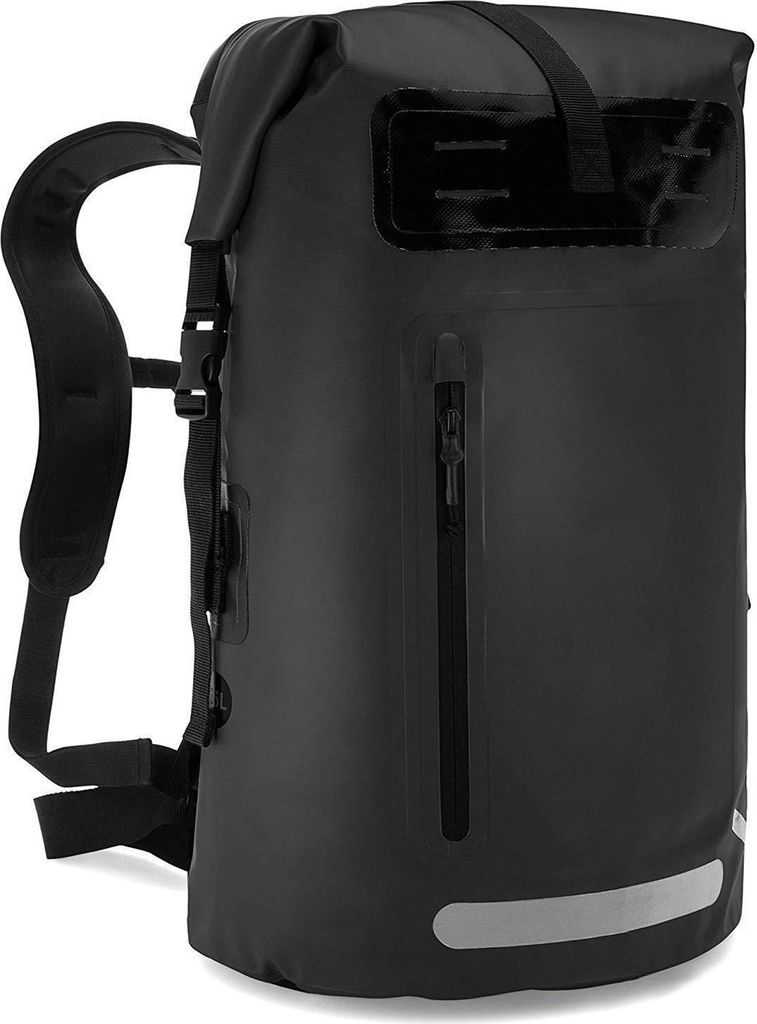 Outdoor-Radrucksack, Camping-Rucksack, wasserdichter PVC-Rucksack, geeignet zum Kajakfahren, Rafting und Bootfahren, Schwarz