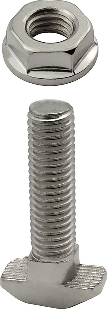 KLAK 45 - Hammerkopfschraube T-Schraube M8 35mm Nut 10 Aluprofil 45-er 1 Stück + Mutter
