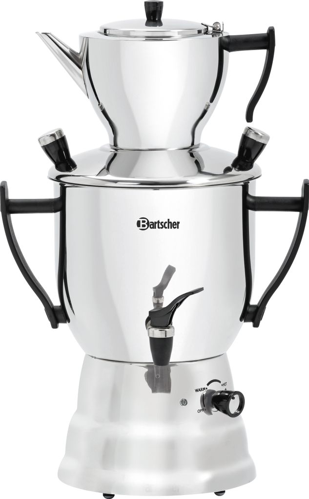 Bartscher Samowar 3L, mit Teekanne 1,2L, Edelstahl, 191001 Produktbild 
