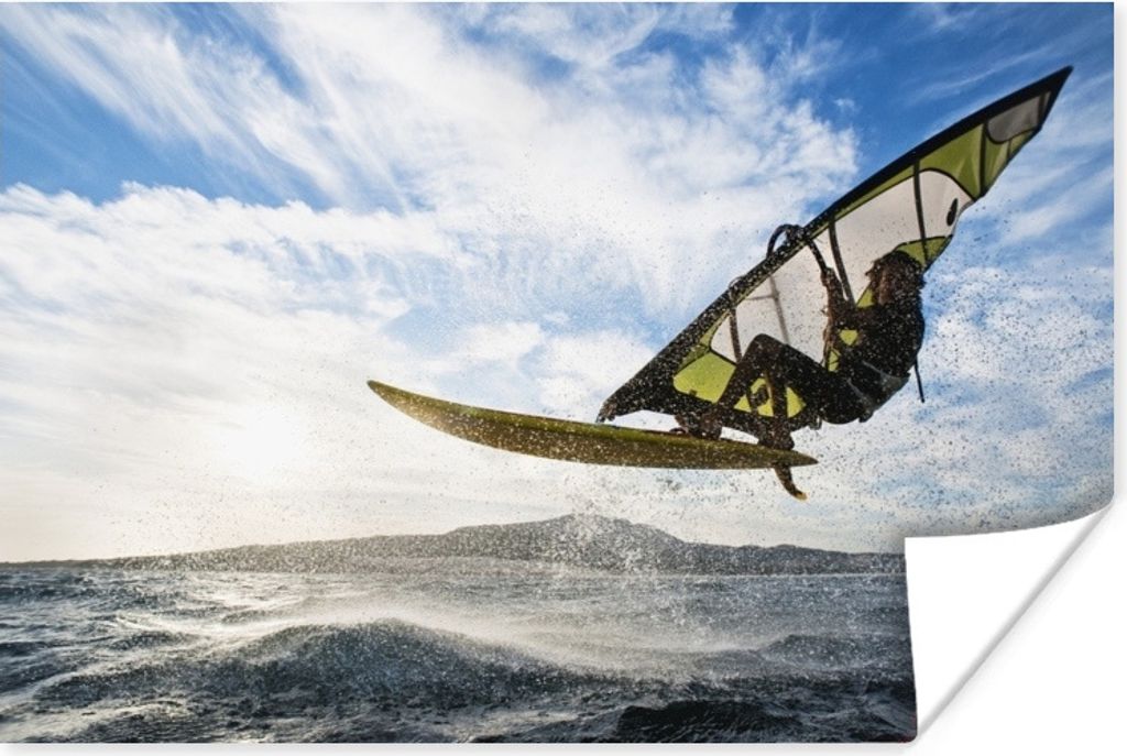 MuchoWow Poster Ein Windsurfer ist freestyling 30x20 cm - Plakate - Print