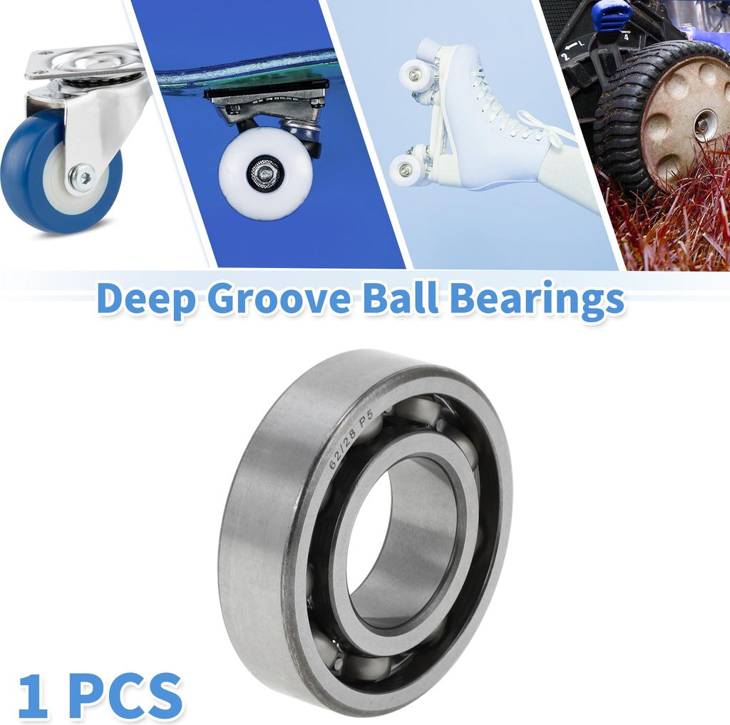 62/28 Rillenkugellager P5 28x58x16mm Geschmierte Lager Offene Bauweise Silberfarben für Scooter Skateboard-Räder