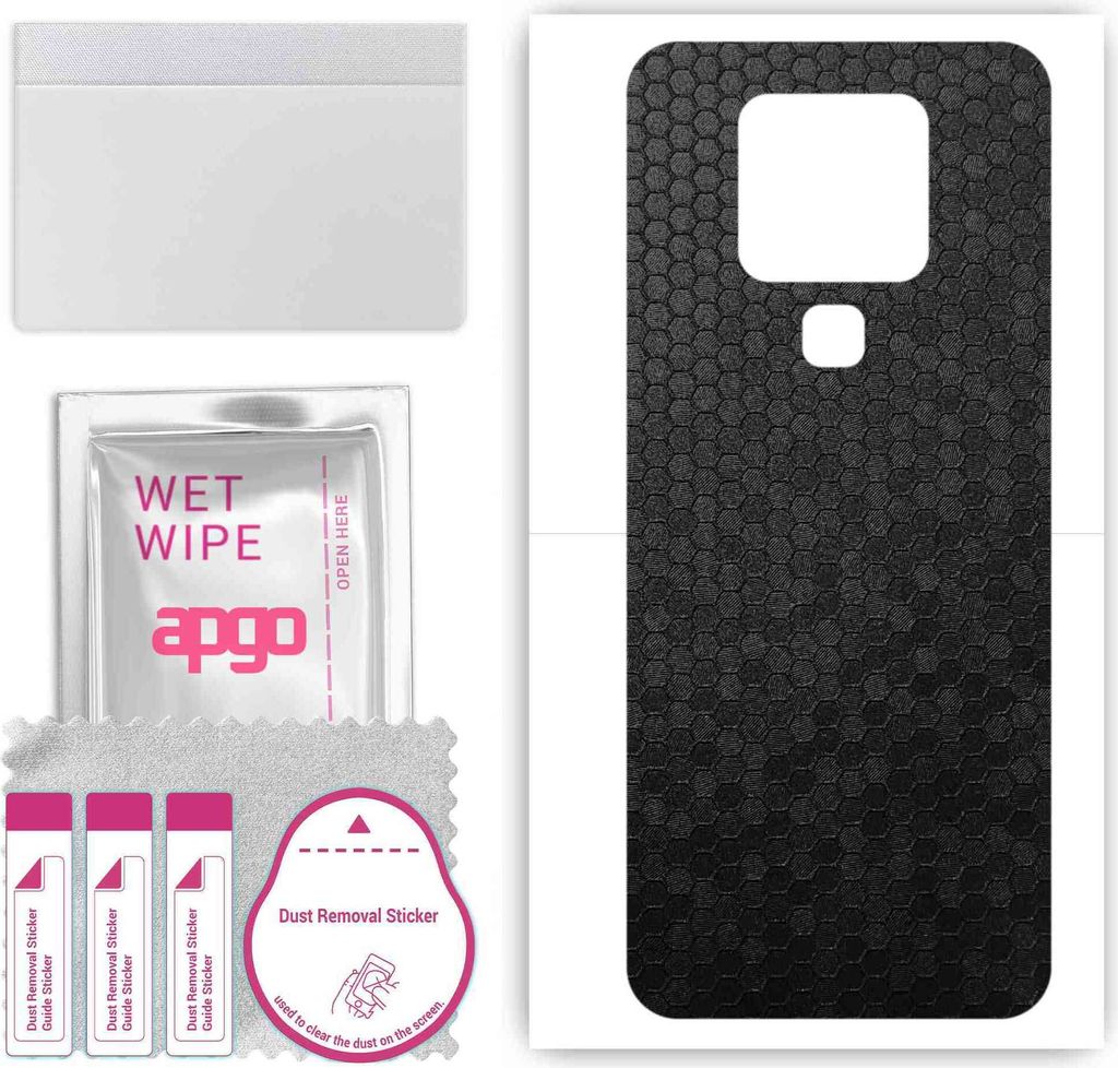 apgo Rückseite Schutzfolie, Skin, kompatibel mit Tecno Camon 16, Hinten Displayschutzfolie aus Vinylfolie, kratzfest, einfache Montage - Schwarze ...
